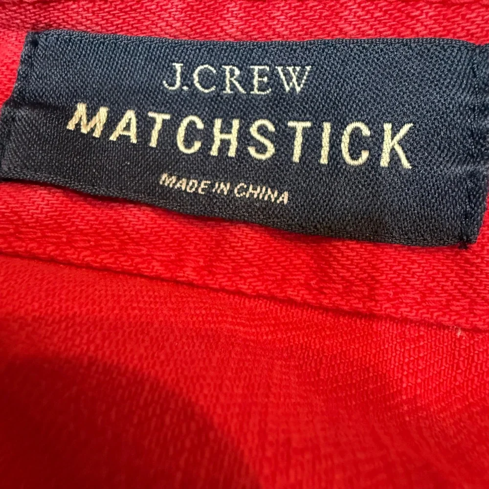 J. Crew Matchstick Jeans Womens 31 Regular Red Straight Leg Denim Pants 36075